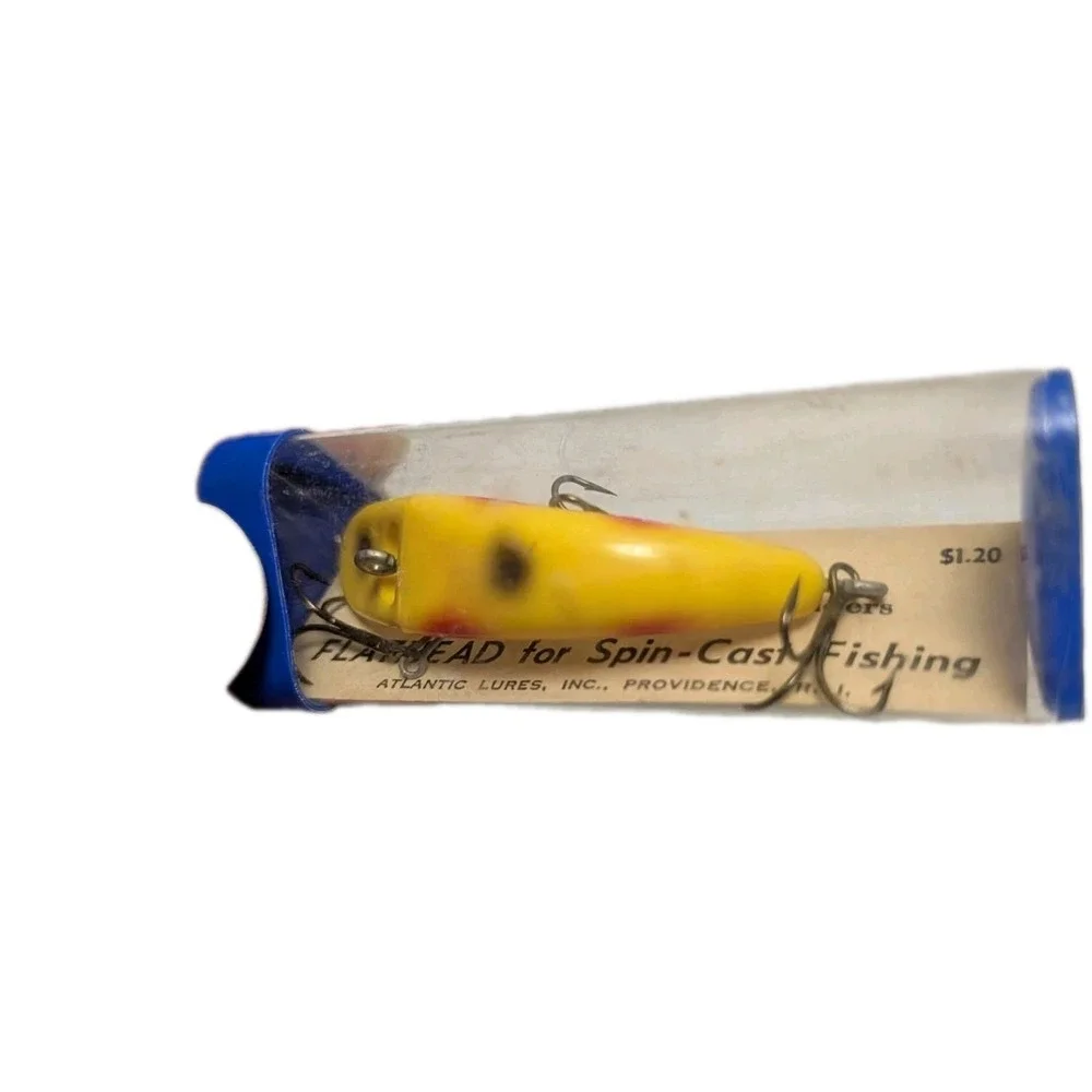 Vintage‎ Yellow Flatfish Lure S-3 New In Box Atlantic Lures